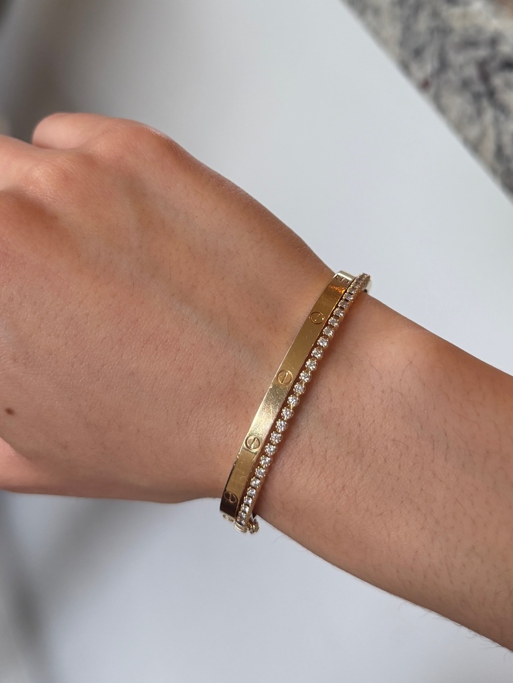 Ring Concierge Gold Pavé Diamond Bangle Bracelet